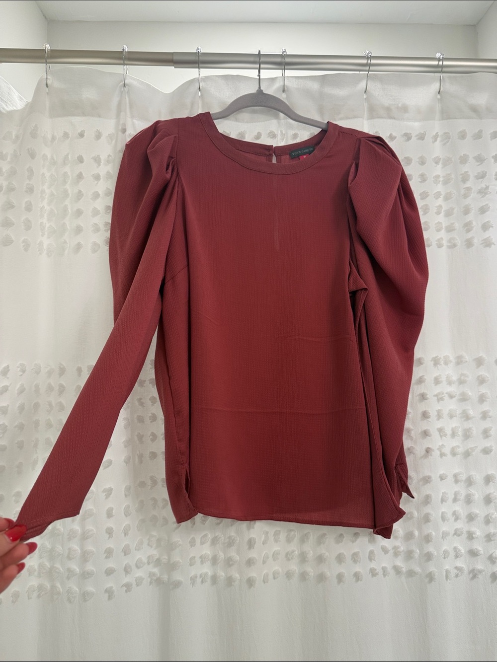 Vince Camuto Pleated Puff-Sleeve Blouse - Rose